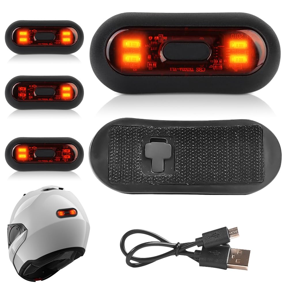 Riloer Luz Casco Bicicleta, Luz Nocturna para Casco de Motocicleta, Tira de señal de Seguridad, luz de Advertencia Universal para Casco y Mochilas de Motocicleta
