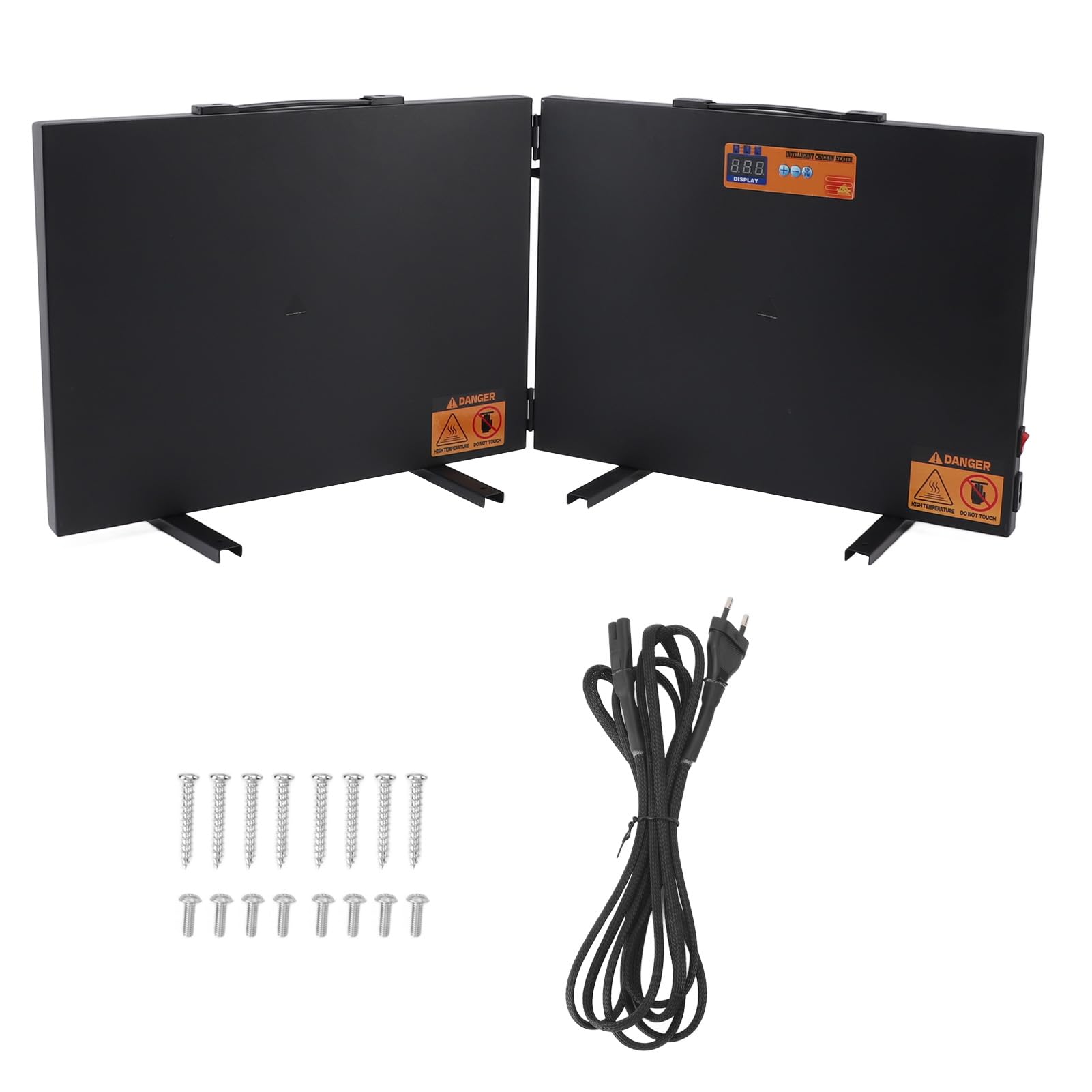 Calentador de Gallinero de Metal, 2 Paneles Calefactores de 150 W, 2 Estilos de Montaje para Pollito Gatito (Enchufe Europeo 200-250 V)