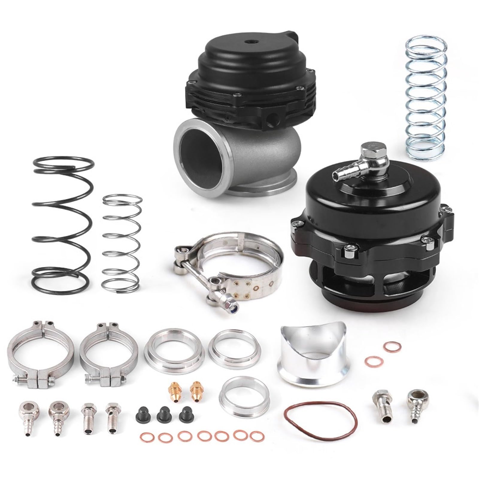 Blow Off Valve 44MM zewnętrzny zawór upustowy zewnętrznej turbosprężarki z kołnierzem V-Band i 50MM zawór upustowy BOV Combo Turbo Zawór Elektromagnetyczny Doładowania Turbo(A)