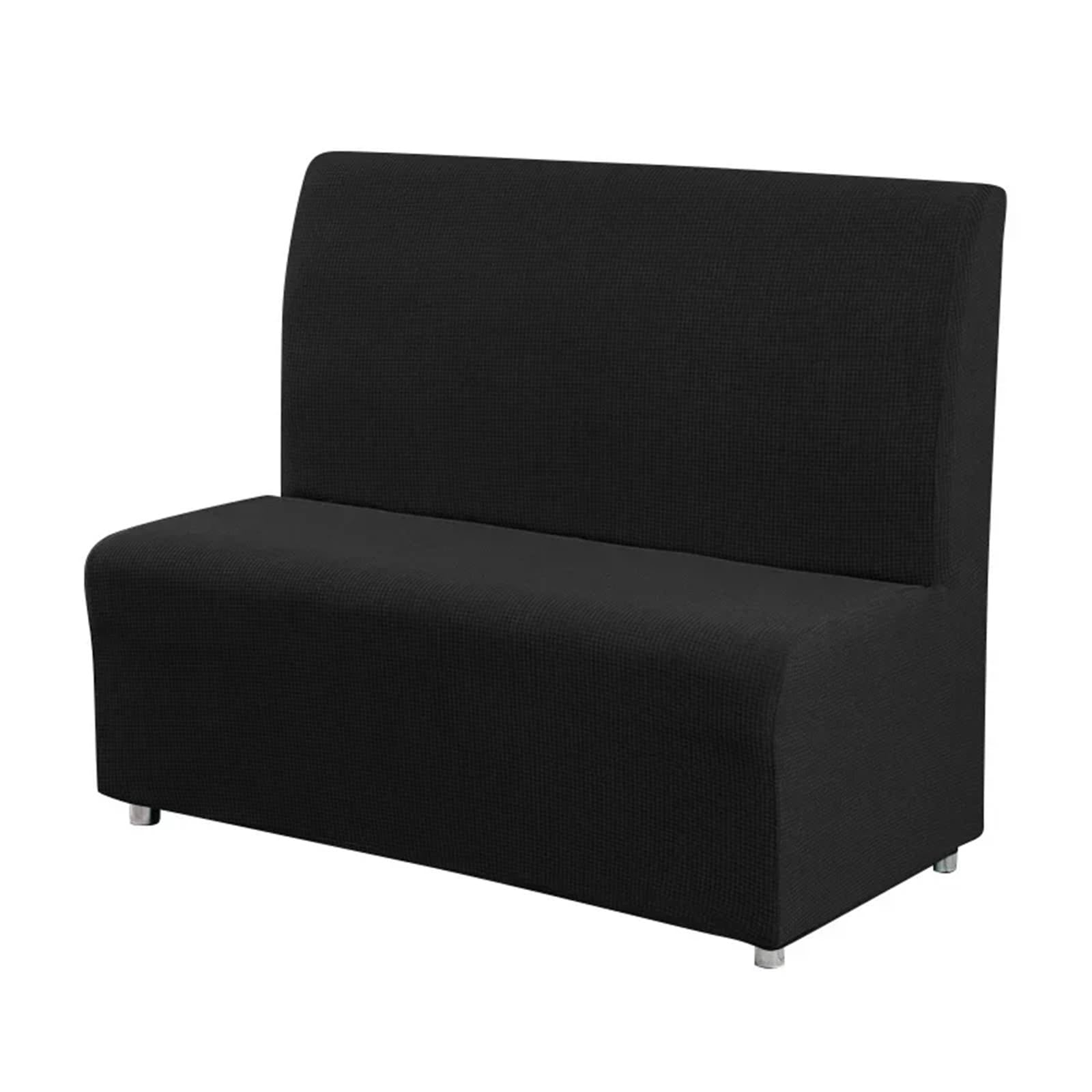 DHYUACN Armless Sofa Slipcover Solid Color Jacquard Sofa Cover Stretch Armless Seat Couch Slipcovers for Bar Cafe Hotel Decor(Black)