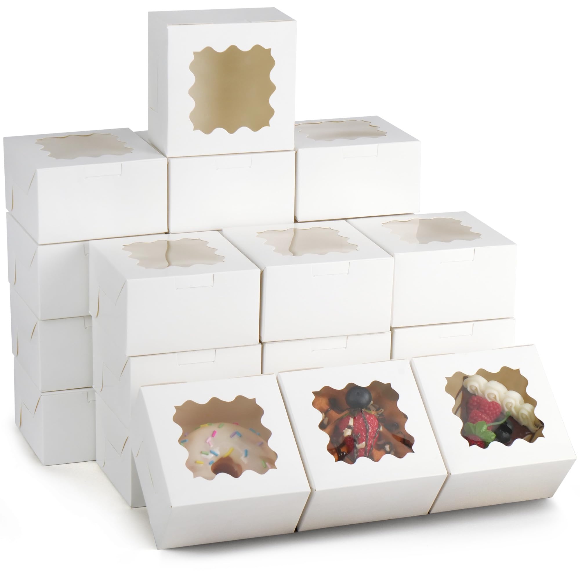 【未使用】ホワイトパンプキン型菓子入れ　2個セット Amazon.com: LotFancy 60pcs Small Cookie Boxes, 4x4x2.5 Inches