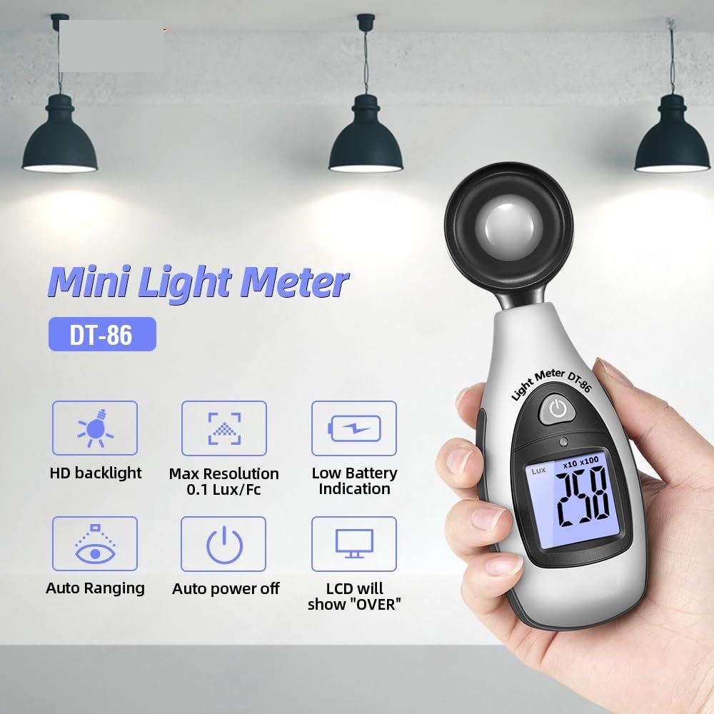 Światłomierz, DT-86 mini światłomierz cyfrowy profesjonalny luksometr 40000 luksów iluminometr fotometr światło Lux miernik