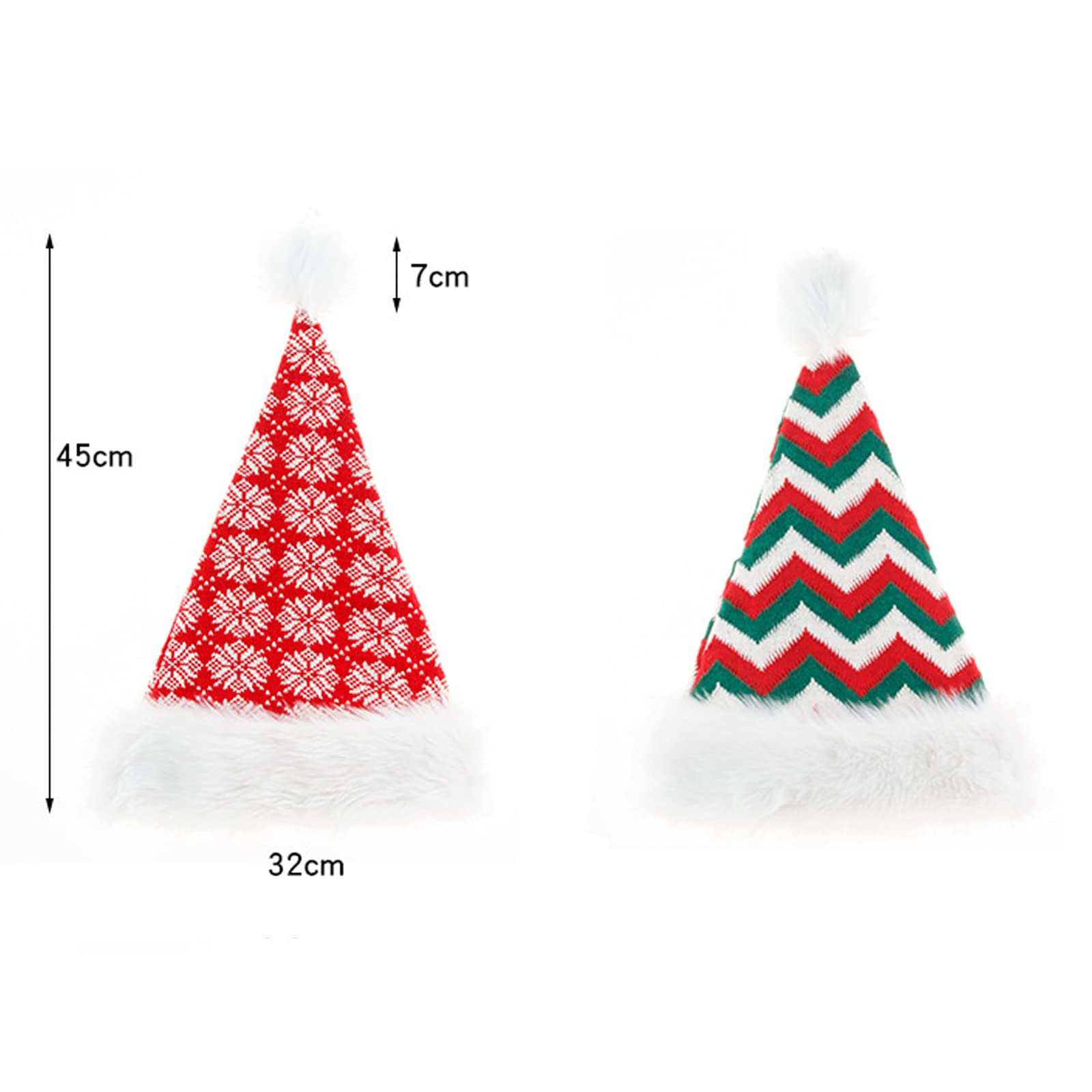 Cappello Da Babbo Natale In Peluche - 2 Pezzi Adulto Unisex - Per Feste E Decorazioni - Foto 4