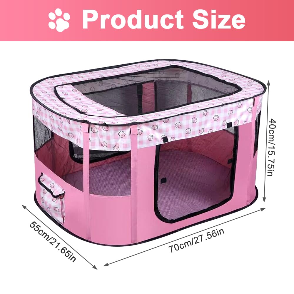 XEERUN Foldable Pet Playpen, Portable Dog Cat Kennel Cage, Pop Up Pet Tent Fence with Storage Bag - Image 2