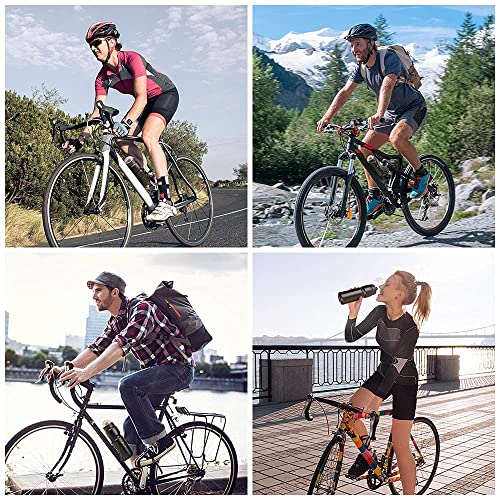 Ainiv Bike Water Bottle Cage with BPA-Free 800ml/28oz Bike Bottle, Black Gloss Strong Bike Water Bottle Holder, Bicycle Cup Holder, Cycling Bottle Holder for Road Bike and Mountain Bike, Black - Image 7