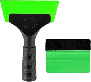 2 PCS Window Tint Kit Tools, Car Window Tint Squeegee, Water Wiper Window Squeegee Tinting Kit includes Plastic Squeegee and Felt Squeegee, Universal Car Accessories (Green)