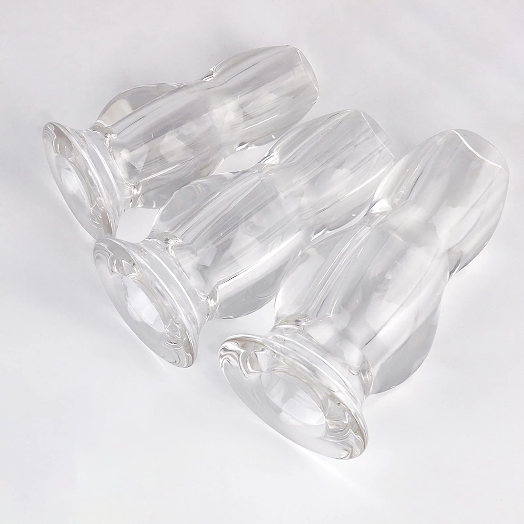 Hohl Analplug Set S/M/L Verdicktes Glas Tunnel Butt Plug Analkugeln, Transparenter Hohler Analstöpsel Anal Speculum Vagina Expansion Hohlstecker Sexspielzeug Für Männer Frauen Paare