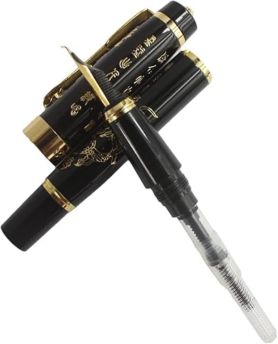 Miniatura 5 de Gullor 818 Bolígrafo Fountian negro con clip dorado - Punta doblada