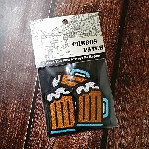 Chbros 3 Pcs Beer Embroidered Patch Iron On Patches For Kids Clothing Jackets T-Shirt Backpacks...(Set Of 3) #TOP4