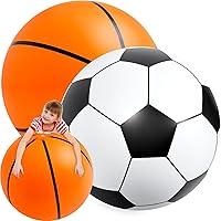 Vista 9 de Lewtemi Pelotas deportivas inflables gigantes grandes, pelota de playa, béisbol, fútbol, arcoíris, baloncesto, fútbol para deportes, fiesta