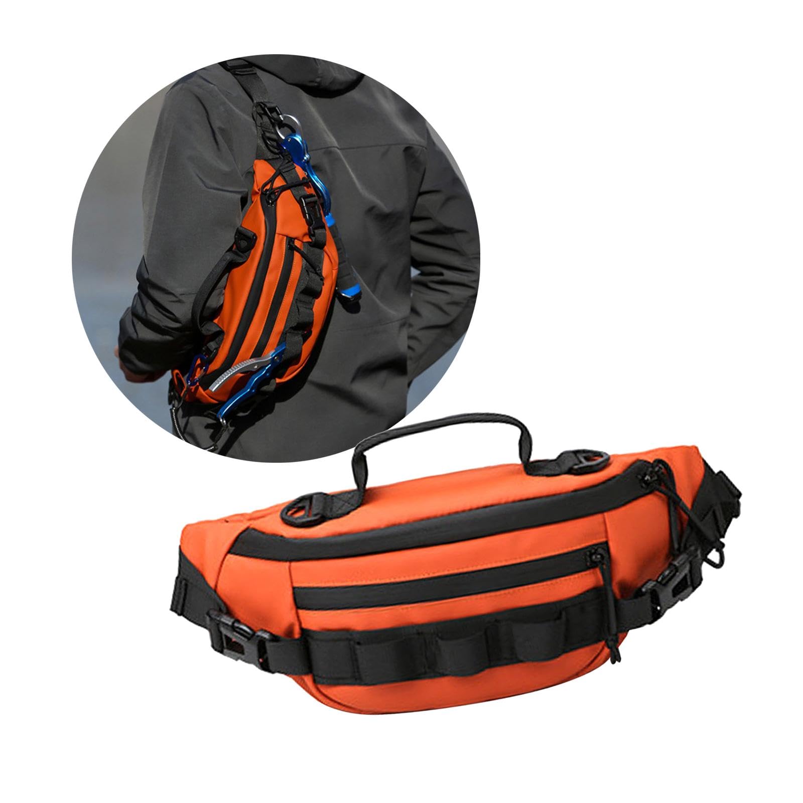 Sac Banane de Course Classique avec Sangle Réglable Léger, Orange