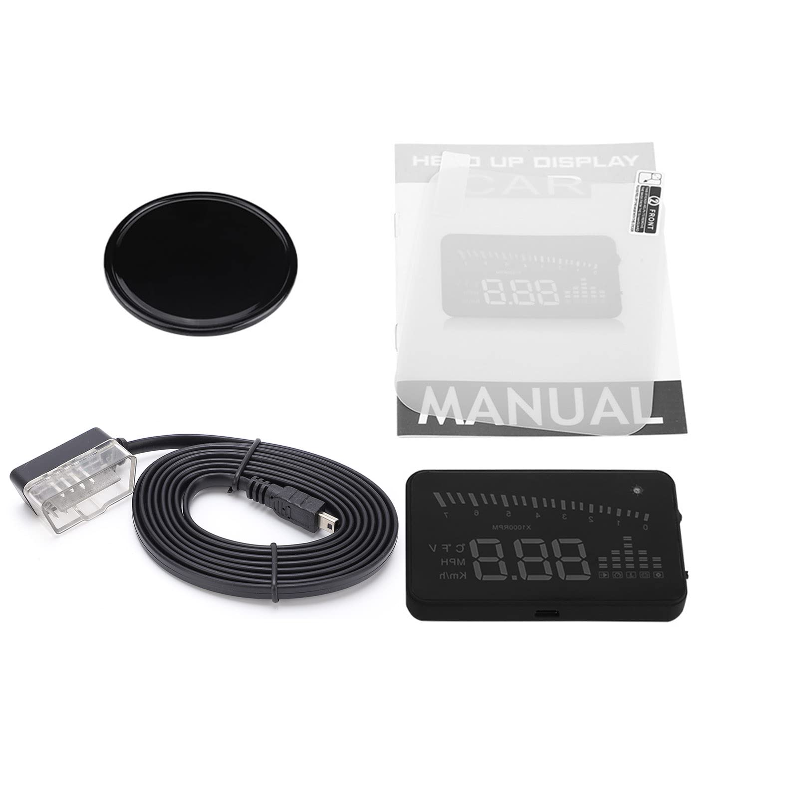 OBDII Color LED Proyector de advertencia de velocidad para coche camión SUV Plug and Play Hud