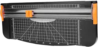 WPKD BLUEIY Cortadora de cuchillos de papel deslizante portátil, máquina de corte para etiquetas fotográficas, suministros de oficina, cortador de papel, cortador de fotos, diseño compacto, fácil de
