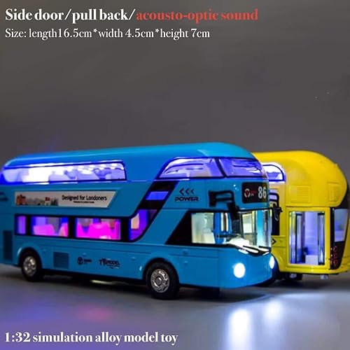 Miniatura 7 de Juguete de autobús de doble piso para niños, modelo de autobús de Londres, modelo de autobús de aleación de juguete para niños (talla  autobús de