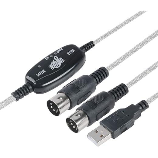 TENINYU USB to MIDI Cable Converter 2 in