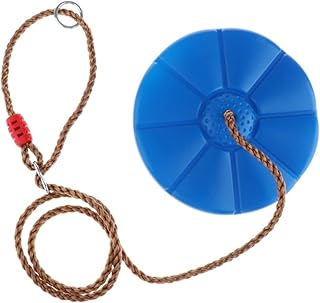 Swings Seats Kids Tree Swing Climbing Rope Single Disk Outdoor Indoor Swings Climbing Rope with Platforms Carabiner Tree Strap Swing Set Accessories Playground Play Set Swings (Color : Blue)