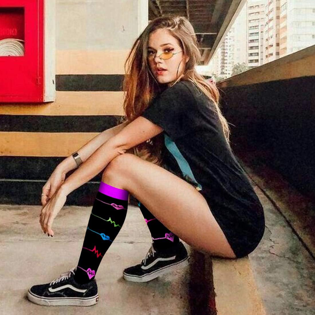 Bluemaple Compression Socks for Women & Men Circulation-Compression Socks Women-Best for Running,Medical,Nurse,Travel,Cycling