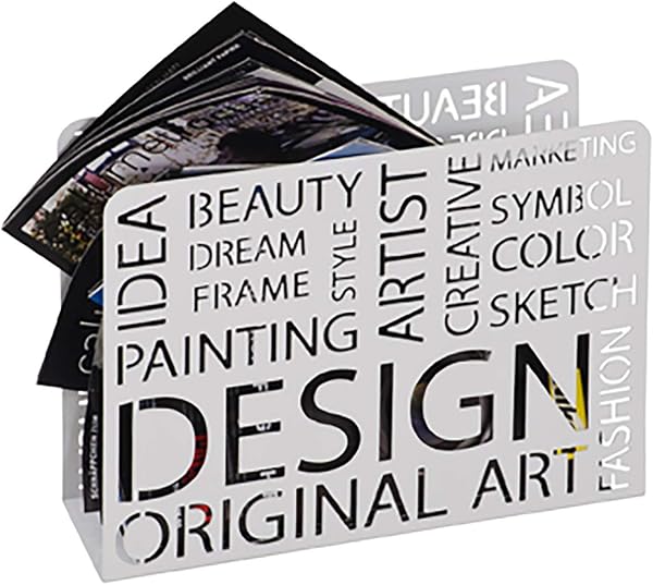 HAKU Porte-revues en métal blanc, porte-journaux, porte-revues - Dimensions : L 35 x H 26 x P 10 cm, Style : Moderne
