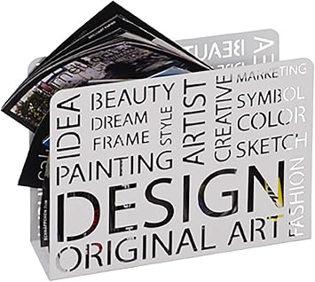 HAKU Mobel Magazine Rack White, Metal - Size W 35 cm X H 26 cm X D 10 cm, Style Modern