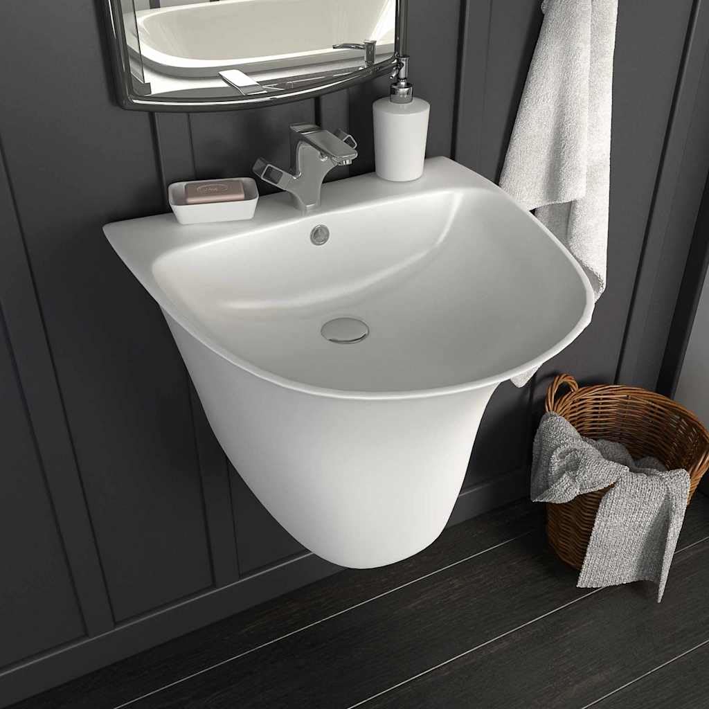 Lavabo de pared Mangloder de 47x45x37 cm ideal para optimizar baños de invitados