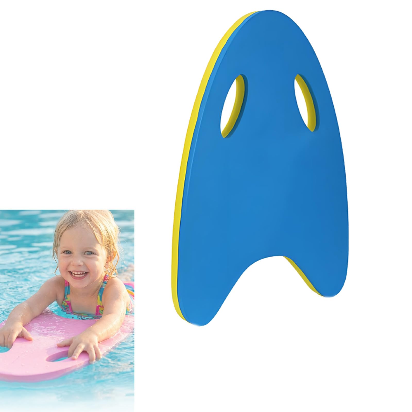 Swimming Kickboard,Swimming Kickboard for Kids & Adults,EVA Foam Swim Training Aid with Secure Hand Holes,Anti-Slip,Buoyant Kick Float for Beginners Swim Kick Board (A-blue)