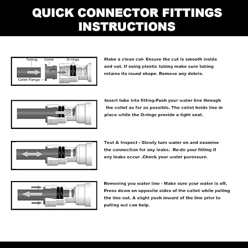 Miniatura 5 de Adaptador de rosca hembra de conector rápido codo y combinación recta, rosca NPT de 14 pulgadas x tubo de 14 pulgadas OD Push para conectar