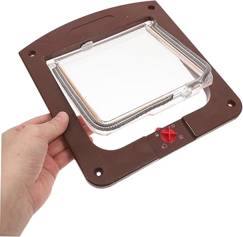 Miniatura 7 de Puerta de gato con bloqueo ajustable para puertas interiores, solapa resistente para mascotas con acceso bidireccional, fácil de instalar y limpiar,