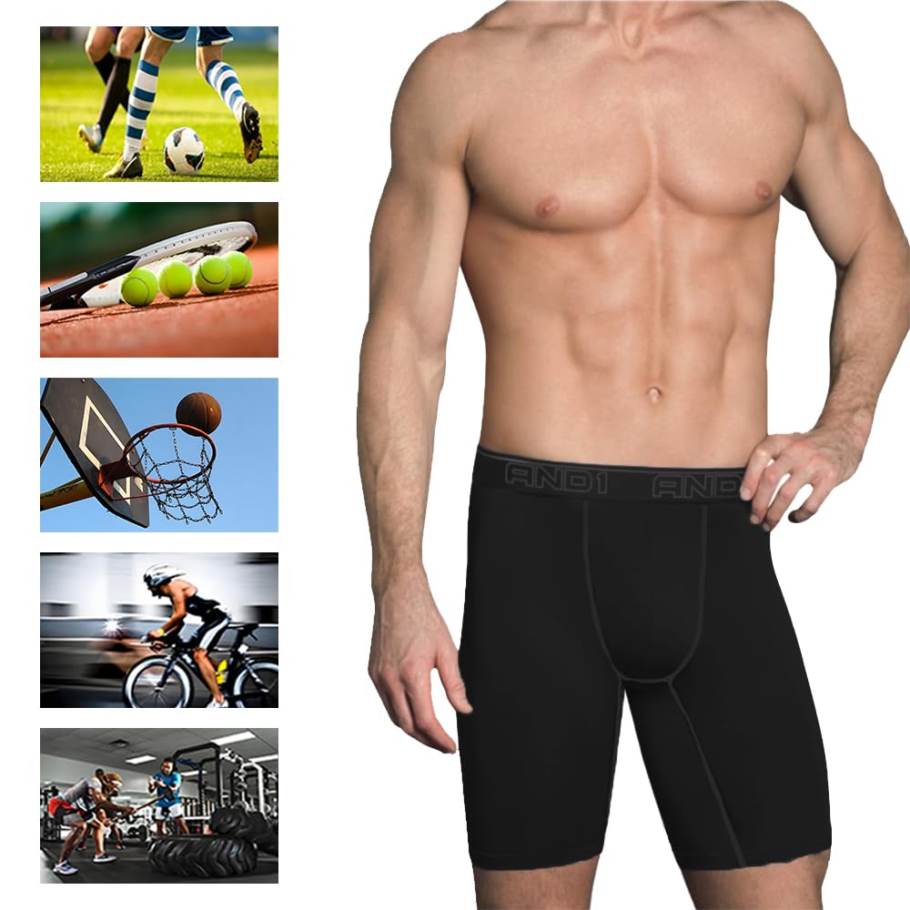 AND1 Sport Boxer Shorts 5 Pack Calzoncillos Hombre Calzoncillos Hombre Retro Boxer Brief Ropa Interior Deportiva Retro Pantalones con Pernera Normal o Larga