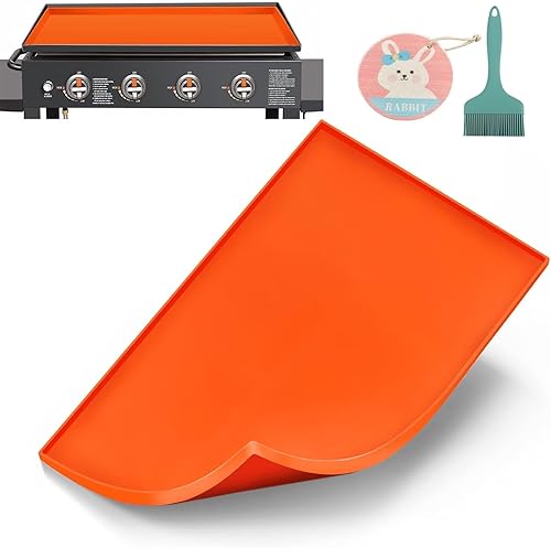 Tapete para plancha, cubierta de silicona Blackstone, alfombrilla de 28 pulgadas, funda protectora para parrilla Blackstone, viene con cepillo de