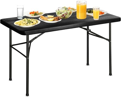 Miniatura 14 de Bblife Mesas plegables de 6 pies de servicio pesado, mesa plegable blanca resistente, mesa plegable multifuncional para acampar al aire libre, Blanco