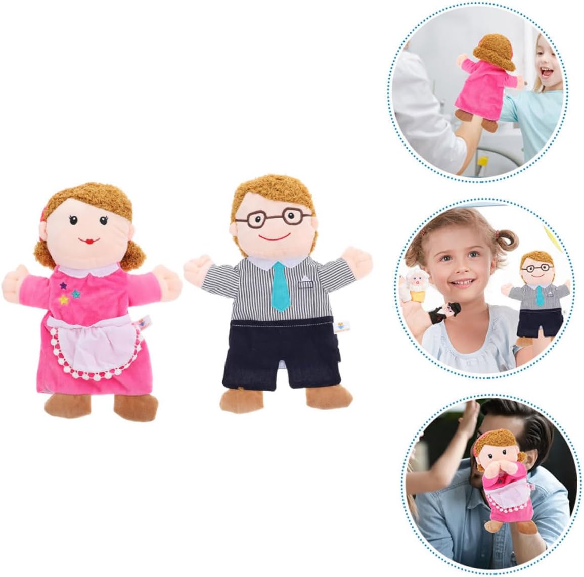 Toddmomy 2pcs Family Hand Puppets for Educational Interactive Mother and Father Puppets for Storytelling Preschool Performances and Imaginative Play