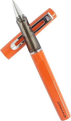 Miniatura 4 de Comfort Grip Metal Pen Barriles Rollerball Pen Instrumentos de escritura fina - Naranja