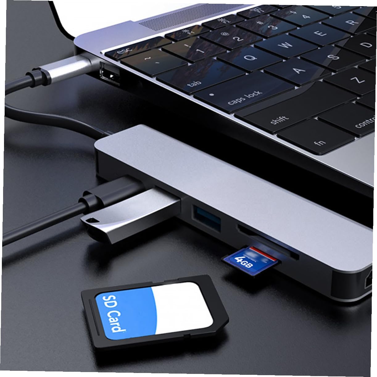 BESTonZON 3pièces Type- Multifonction Pd avec Lecteur De Cartes Adaptateur USB c Portable pour Pc Et Écran Station Accueil Durable