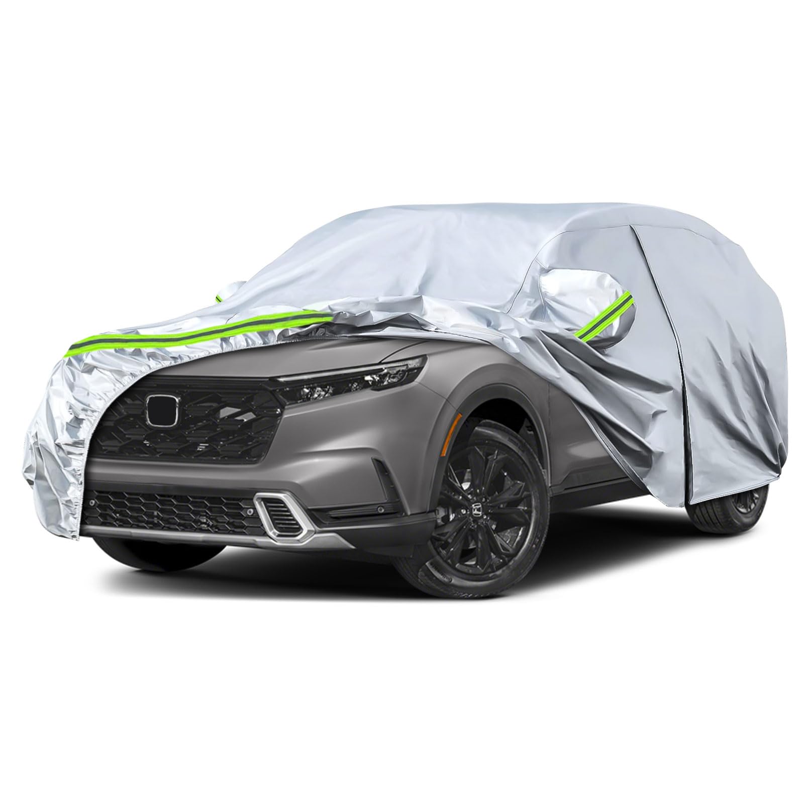 6 Layers Waterproof Car Covers Replace for 2002~2026 Honda CR-V | All Weather Car Cover with Cotton Liner, Zipper Door, Windproof Bands for Snow Rain Dust Protection