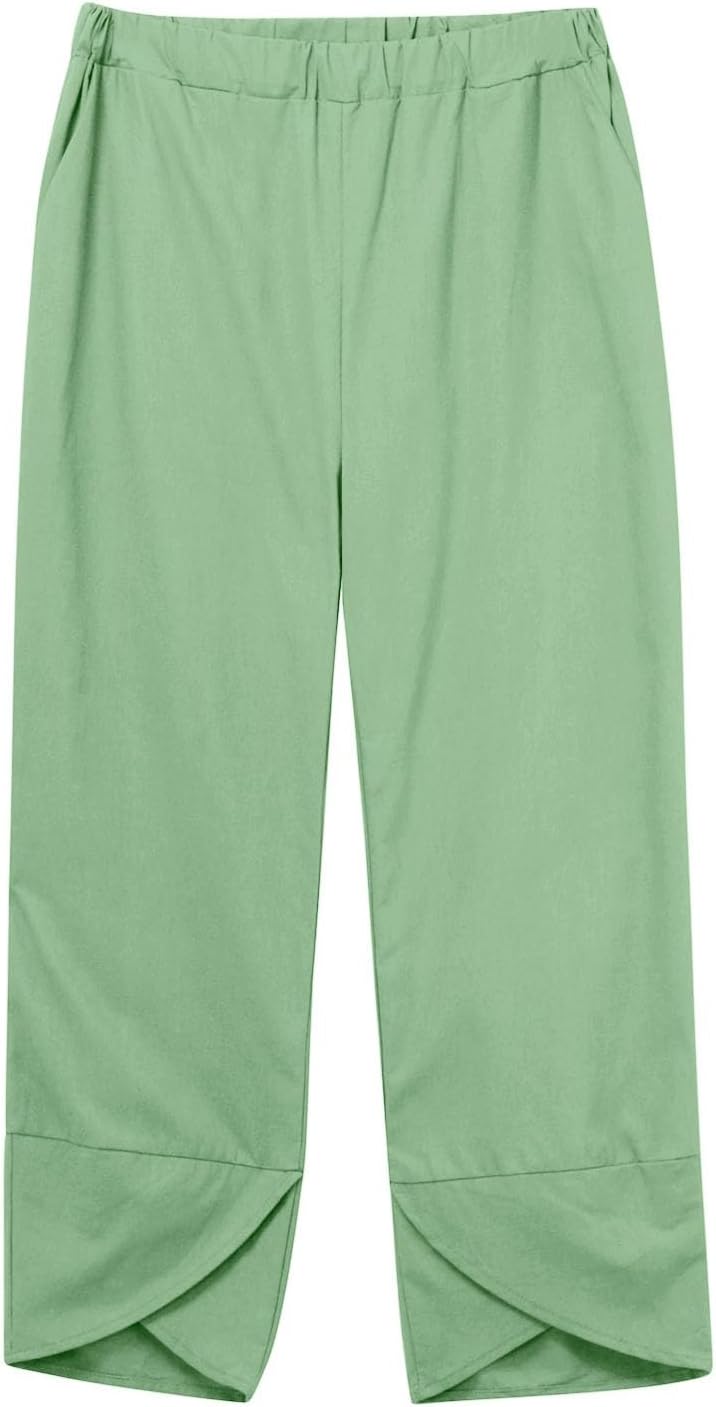 Women's Trousers Suit Casual V Neck Blouse and Wide Leg Elastic Pants Stylish 2 Piece Outfit for Everyday Wear