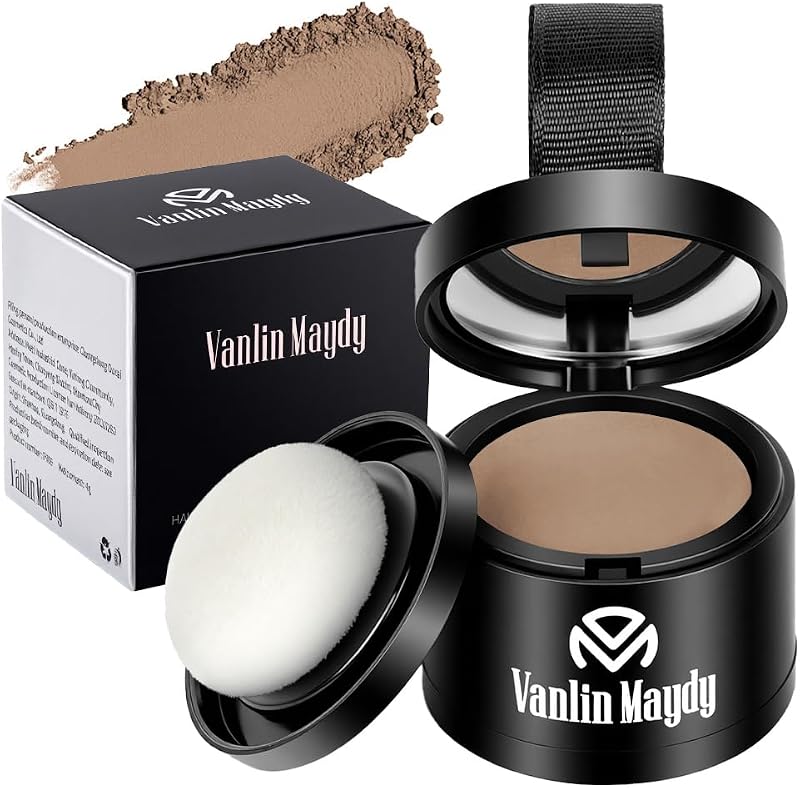 Hair Roots Touch-Up Powder 4 g, Instant Coverage for Thinning, Water and Sweat Resistant, Hides Thinning Areas on Hair Line and Temple, Light Brown