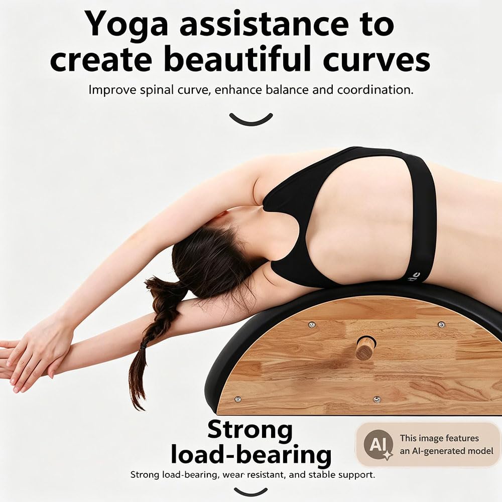 Corrector de Columna Espinal Pilates – Corrector de Postura, Máquina de Pilates Reformer, Accesorio de Yoga y Pilates , Madera Caucho,casa y Entrenar en el Gimnasio