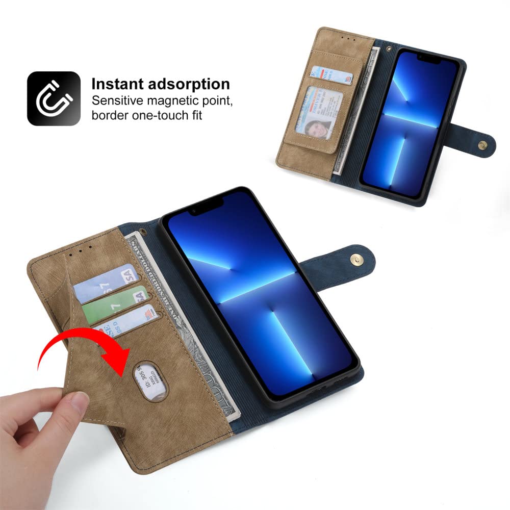 Funda de Cuero para teléfono para iPhone 14 13 12 11 Pro XS MAX XR X 8 7 6 6S Plus SE 3 2022 2020 Tarjetas magnéticas a Prueba de Golpes, marrón, para iPhone XR