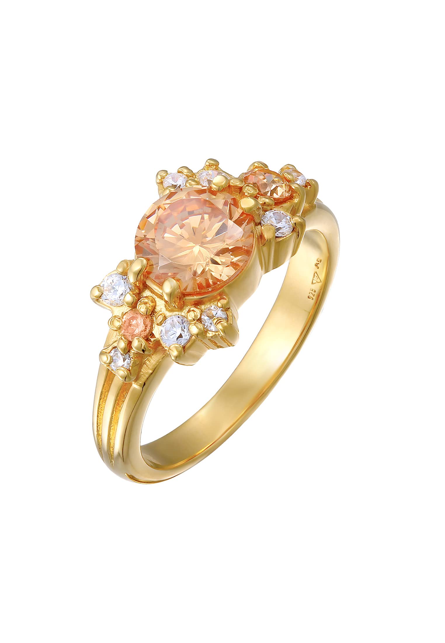 Bague cocktail Elli en argent plaqué or, le bijou idéal pour vos soirées