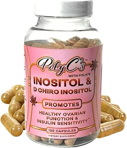 PolyC's Myo-inositol & D-Chiro Inositol PCOS Suplemento para mujeres 120 cápsulas  Desequilibrio hormonal, fertilidad y bienestar reproductivo