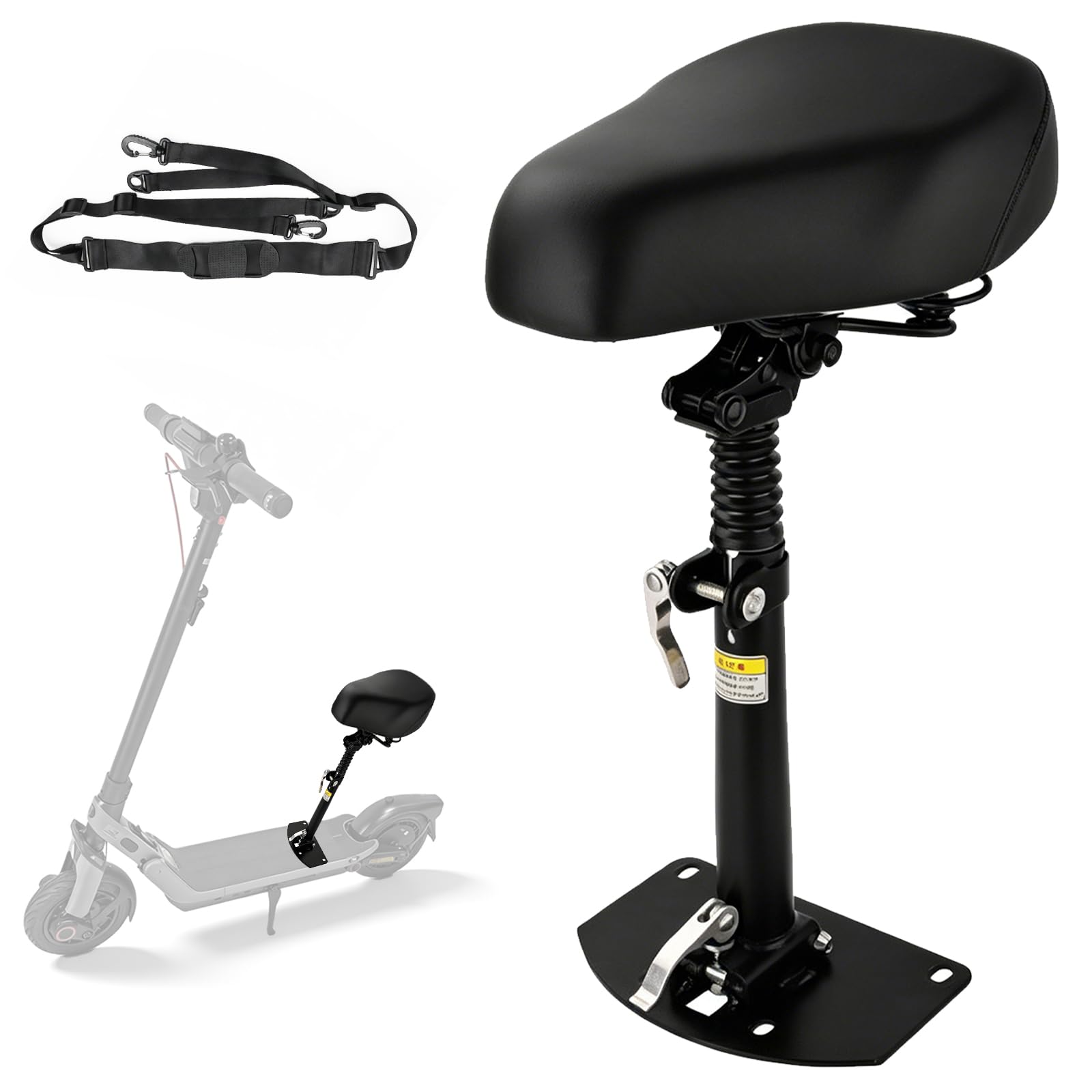 Siège de trottinette électrique, hauteur réglable de 40 à 55 cm, avec coussin d'assise absorbant les chocs et bandoulière portable