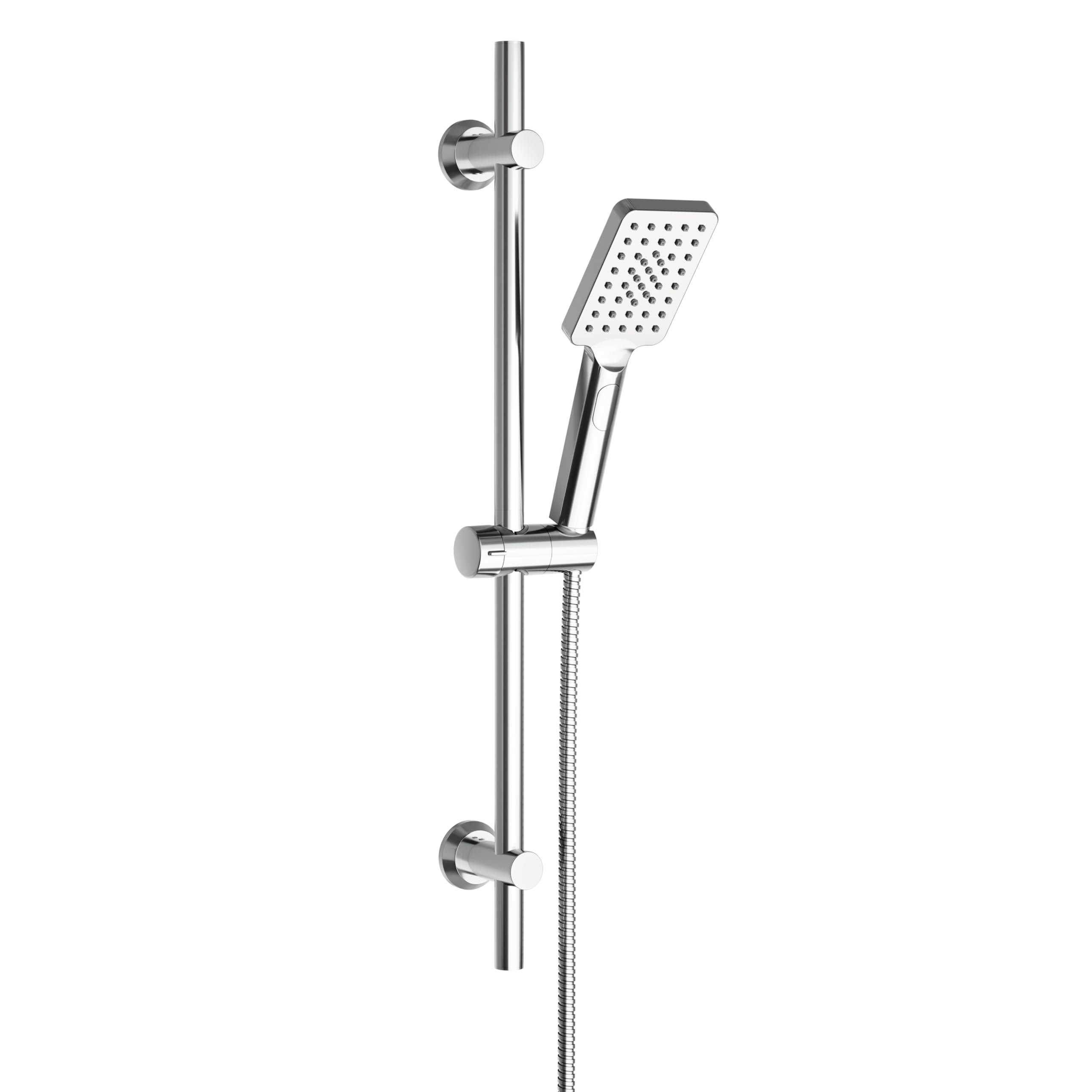 Görbach Brausestange Set mit Handbrause, Schlauch und Halterung, Verstellbar Duschset passend für vorhandene Bohrlöcher, Edelstahl Duschstange 70 cm, Chrom