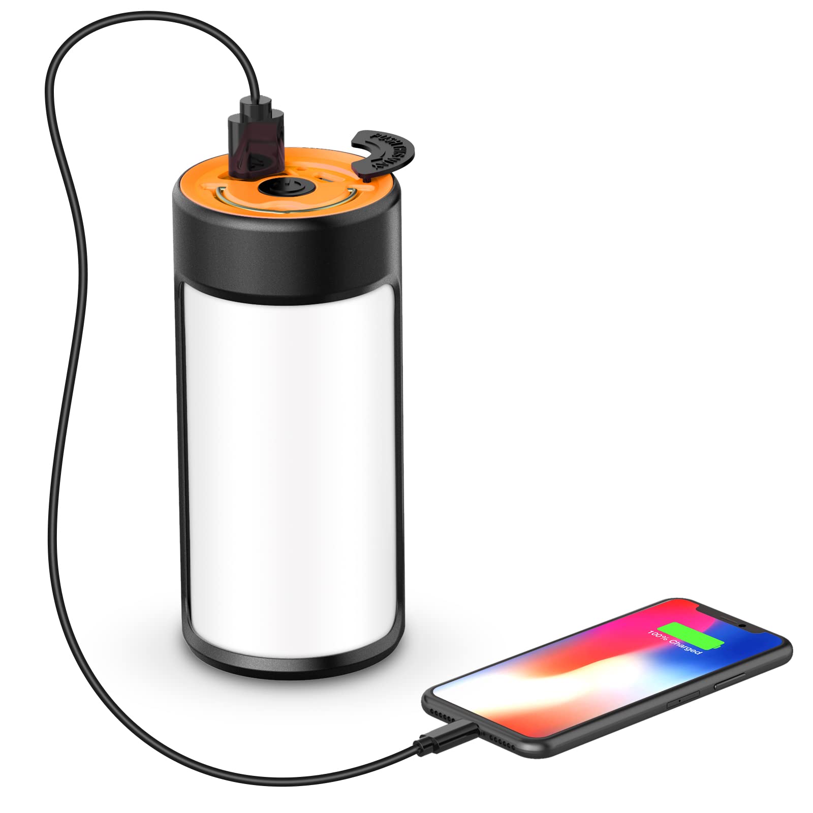 CT CAPETRONIX LED Camping Lights, Rechargeable Camping Lanterns with 400LM 5 Light Modes Water-Resistant, Portable Emergency Tent Lights for Camping Power Cuts Hiking (Orange, 1)