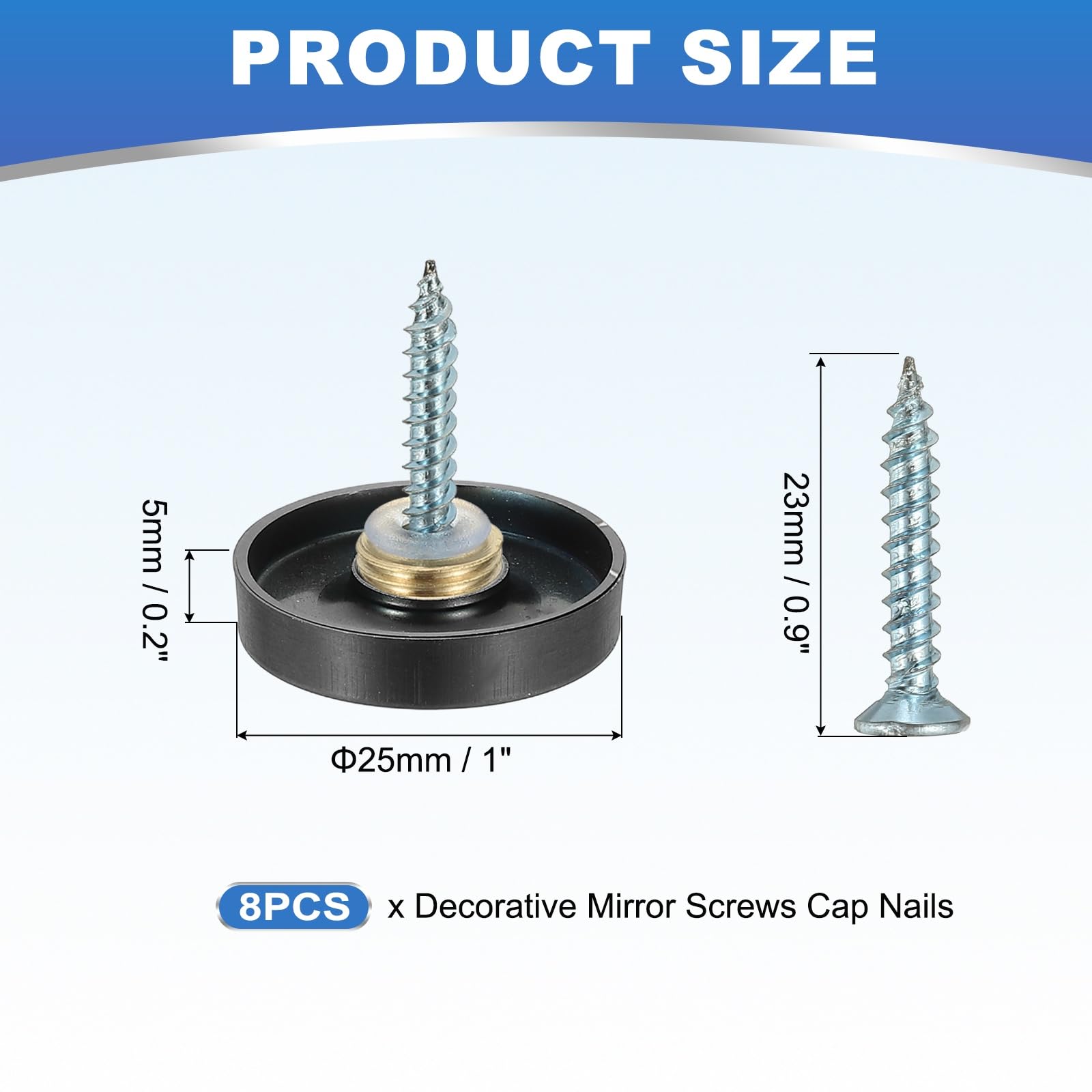 YELARXI Mirror Screws 304 Stainless Steel Decorative Caps Cover Nails Fasteners - Image 2