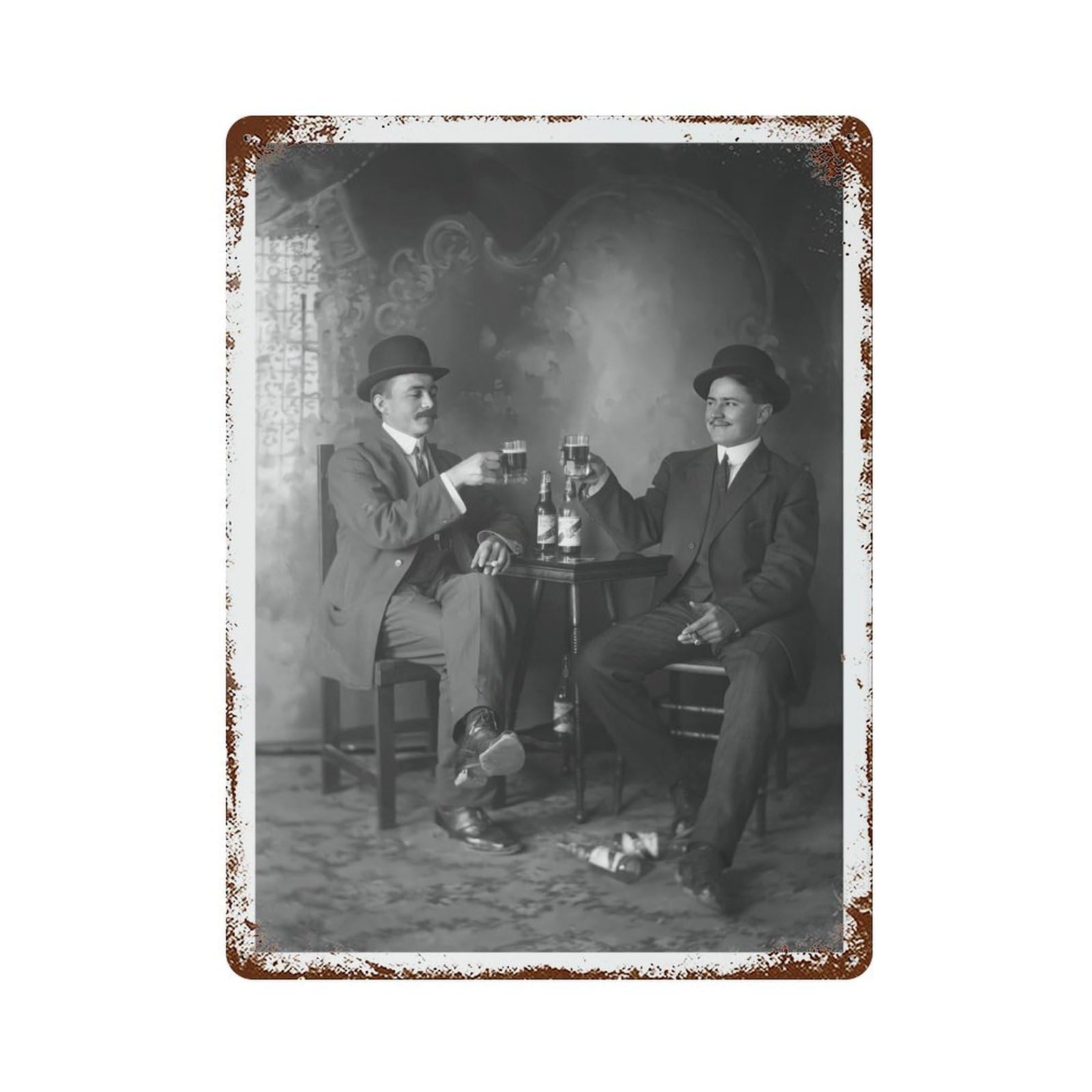 xiaoxiaoshen Vintage Men Drinking Beer Prohibition Era Decor Wall Decor Art Metal Tin Poster Modern Home Decor Art Home Bar Shop Decorations Vintage Sign 40x30cm