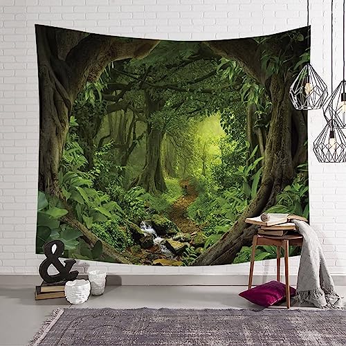 Tapisserie pour Chambre et Salon Grand Modèle Forêt Tropicale Style 2 Vert - 3