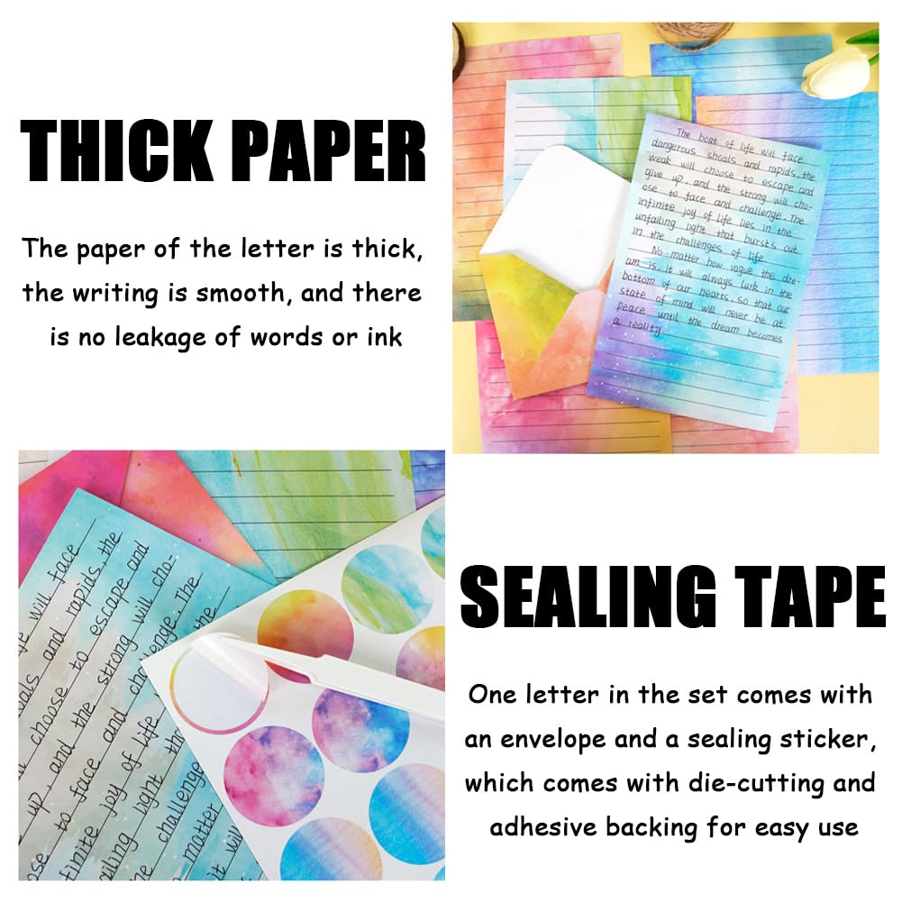 65-teiliges Briefpapier Set Blumen - 30 Blätter A5 Mit Umschlägen & Aufklebern