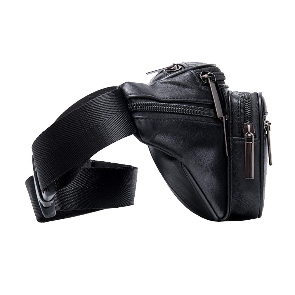 Hebetag Sac Banane en Cuir pour Homme et Femme Sac Banane pour Voyage, Course à Pied, randonnée, Camping, téléphone Portable, Pochette Pochette