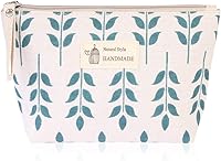 Vista 10 de RIAH FASHION Bolsa portátil de viaje para maquillaje cosmético, organizador de artículos de tocador, bolso de pulsera, floral, a cuadros, corcho