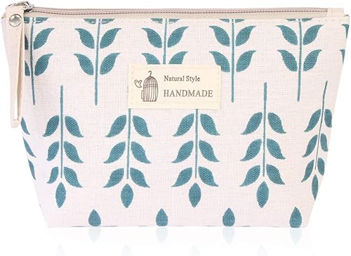 Miniatura 10 de RIAH FASHION Bolsa portátil de viaje para maquillaje cosmético, organizador de artículos de tocador, bolso de pulsera, floral, a cuadros, corcho